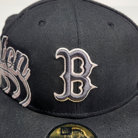 Boston Red Sox Hat Fitted 7 3/8 Vintage Wool Script Baseball Cap New Era MLB - Picture 5 of 14